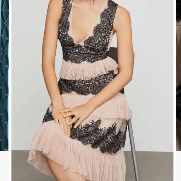 chinese dress ladies BCBGMAXAZRIA Sleeveless Scalloped Lace Dress – Runway Catalog main image 1
